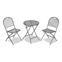 MWH CafeLatte Balkon-Set (2 Plätze) mit Klapptisch Ø60cm eisengrau
