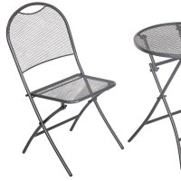 MWH CafeLatte Balkon-Set (2 Plätze) mit Klapptisch Ø60cm eisengrau