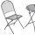 MWH CafeLatte Balkon-Set (2 Plätze) mit Klapptisch Ø60cm eisengrau