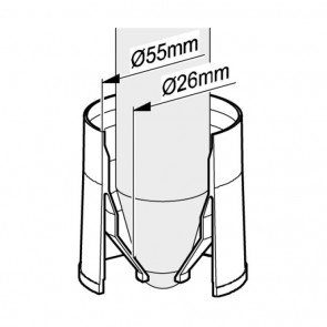 Zentriereinsatz für Schirmunterstock bis Ø26-55mm