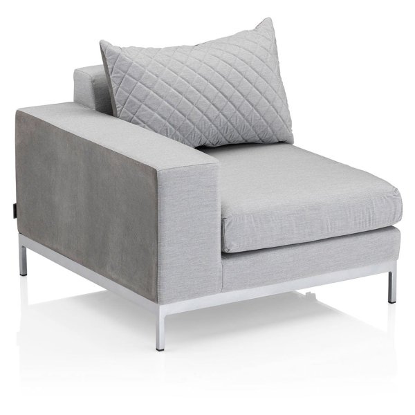 KETTLER EGO Modular Endteil links mit Steppung und Mikrofaser  silber/hellgrau meliert - Ausstellungsstück -