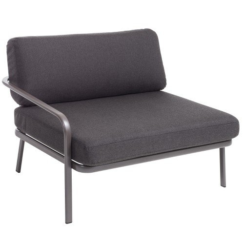 Karasek PALMA Lounge Modul Endteil Armlehne rechts 100x84cm grau-met./D12 darktaupe - Ausstellungsstück -