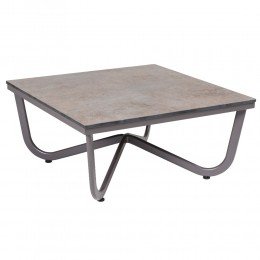 Karasek PALMA Loungetisch 75x75cm grau-met./teco.STAR dolomit - Ausstellungsstück -