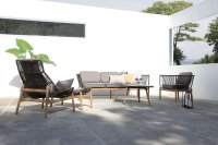 POLLUX Lounge 3-Sitzer teak/graphite/brown brushed