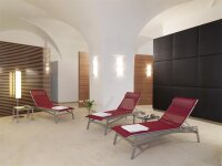 BRASIL Stapelliege m. ALU-AL. silber/D69 schwarz m.Armlehnen