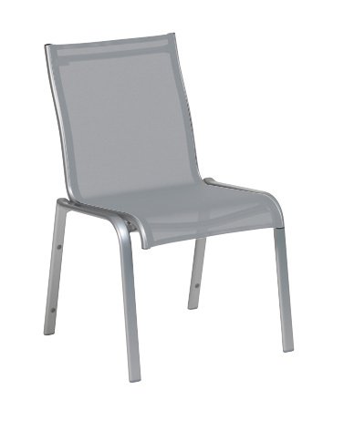 Karasek LUGANO Stapelstuhl o. AL. grau-met./D75 crema