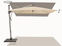 Glatz SOMBRANO® S+ Ampelschirm 300x300cm, Des.157 grey stone