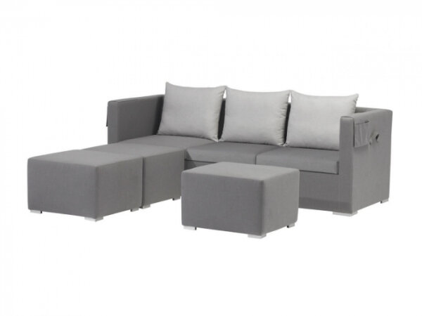 JACK LoungeTextil elegance grey incl. 3 Hocker