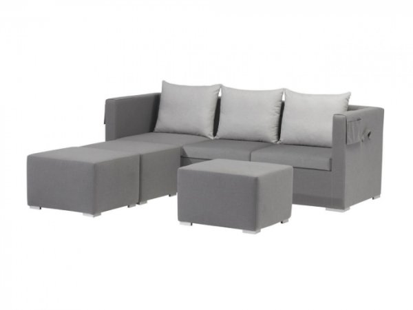 Zebra JACK LoungeTextil elegance grey incl. 3 Hocker  -Ausstellungsstück -