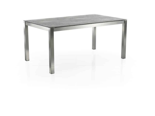 Solpuri CLASSIC Edelstahl-Tisch 160x100 cm edelstahl/Keramik cement anthracite