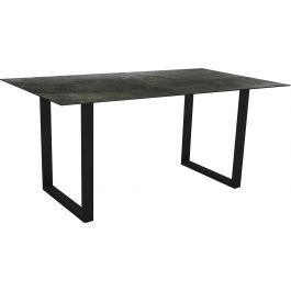 Stern Kufentisch 160 x 90 cm schwarz matt / Silverstar zement