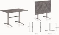 KETTLER TUBE Tisch 120 x 80 cm silber/ anthrazit klappbar