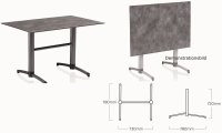 KETTLER TUBE Tisch 120 x 80 cm anthrazit/anthrazit klappbar
