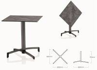 KETTLER TUBE Tisch 80 x 80 cm anthrazit/anthrazit  klappbar