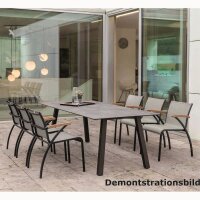 INTERNO Tisch 180x100 cm schwarz matt/ slate (Vierkantrohr)