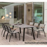 Stern INTERNO Tisch 180x100 cm schwarz matt/ slate (Vierkantrohr)