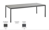 Outdoorlabel Flow Gartenmöbel Dingin-Set (6 Plätze) mit Tisch 220x100cm anthrazit/graphit