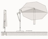 Glatz SUNWING® Casa Ampelschirm 270x270cm, Des. 157 stone grey