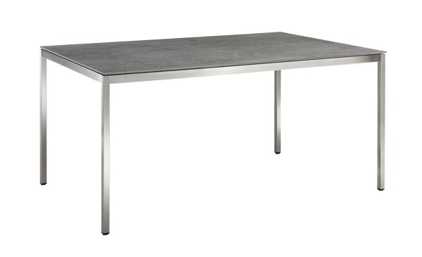 Solpuri SLIMM Tisch 160x100 cm  edelstahl  / HPL volcano anthrazit