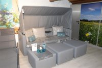 Set JACK Lounge-Set Textil elegance grey  mit Sonnendach und Alu-Tablett