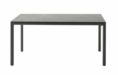 SOFT Alu-Tisch 160x100 cm black (Sonderfarbe) / HPL volcano anthracite