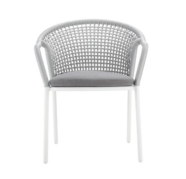 JOOY Stapelsessel  white /white-grey incl. Sitzkissen anthracite