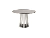 Solpuri GRID Dining-Alu-Tisch Ø110 cm white/HPL  volcano grey