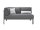 Outdoorlabel FLOW Lounge Recamiere rechts geschlossen anthrazit incl. Sitz- und Rückenkissen anthrazit, 1 Lordosekissen + 1 Cocktailkissen light grey