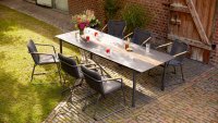 KETTLER GENTLE Dining Sessel Sitzschale m.  mit Armlehne aus zertifiziertem Teak-Holz, anthrazit matt/ anthrazit, Aluminium/Rope
