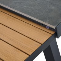 Sienna Garden LINDOS Ausziehtisch 160/200x90 matt-anthrazit/teak/Keramik