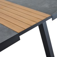 Sienna Garden LINDOS Ausziehtisch 160/200x90 matt-anthrazit/teak/Keramik