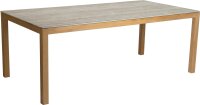 Diningtisch 200 x 100 cm teak / sediment beige