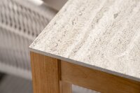 Diningtisch 200 x 100 cm teak / sediment beige