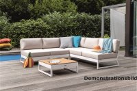 Kettler Ocean Skid Plattform-Eckset incl. Lougetisch aluminium weiß matt/linen chalk