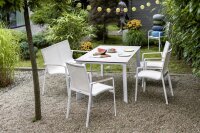 DIAMOND Stapelsessel nl weiß mattt/beige/teak