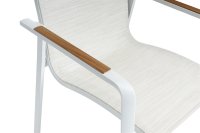 KETTLER DIAMOND Stapelsessel nl weiß mattt/beige/teak