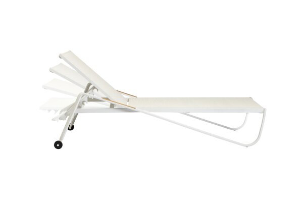 DIAMOND Stapelliege weiss mattt/beige/teak