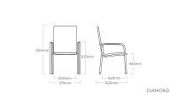 KETTLER DIAMOND Stapelsessel nl anthrazit/charcoal/teak