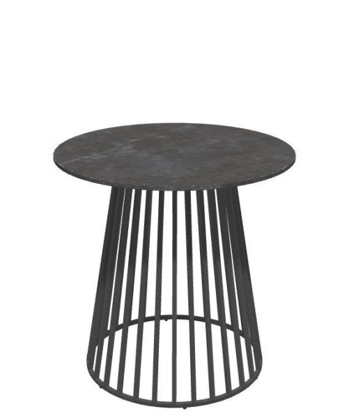 Solpuri GRID Loungetisch Ø70 cm anthracite/Keramik cement antharzit