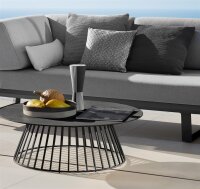 GRID Loungetisch Ø70 cm anthracite/Keramik cement...