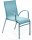 PADUA 2er Set Stapelsessel m. AL. silber/D68 türkis
