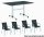 Kettler Tampa Gartenmöbel Dining-Set (4 Plätze) mit Klapptisch 120x80cm silber/anthrazit