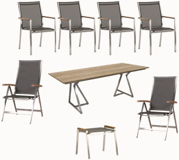 ONE Dining-Set 8-tlg. mit TriangelTisch 180x100cm