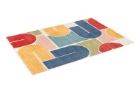 CURVE Outdoorteppich 160x230 cm beige bunt