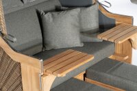 Strandkorb Rustikal 295 Plus Teak Cosy 2-sitzer 3/4 Liegemodell antik-braun/1238