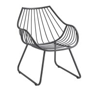 CHILL DiningSessel  anthrazit /incl. Sitz-/Rückenpolster bombay light-grey