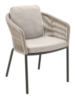 LOOP Stapelsessel  anthracite/sand incl. Sitzkissen bombay beige