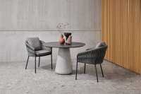 QUEEN Diningtisch Ø120cm beton grey / dekton greta