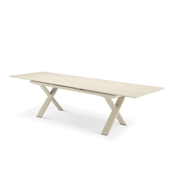 LEVARE Ausziehtisch 240(300) x 100 cm light taupe / Keramik dune