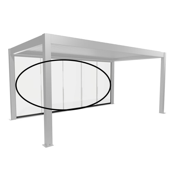 Glasschiebewand klarglas 5,50 m zu Pergola